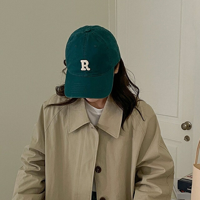 楽天市場】イニシャル R ベースボールキャップ グリーン/エメラルド