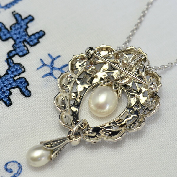 楽天市場】碌山 淡水真珠 ブローチペンダント シードパールと