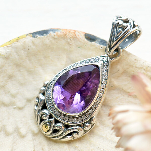 楽天市場】アメジスト シルバー ペンダントトップ 大粒ルースが