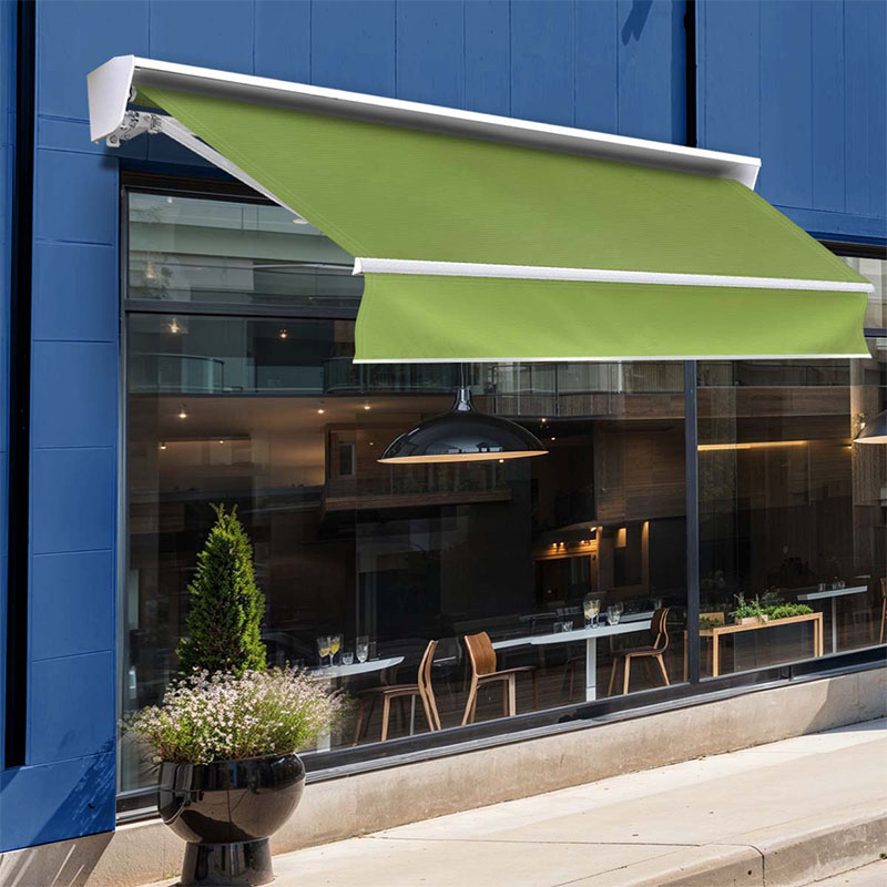 UVカット日よけオーニング 3m グリーン 日よけシェード 物干竿付