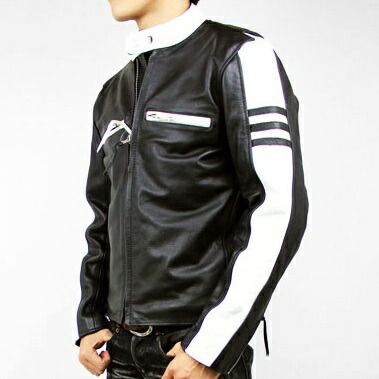 楽天市場】XSサイズ〜6L シングルライダース ツートンカラー 革ジャン