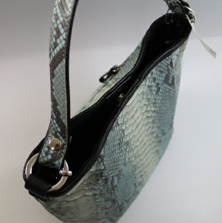 楽天市場】【もれなくポイント10倍】パイソン バッグ 本革 ブルー 日本