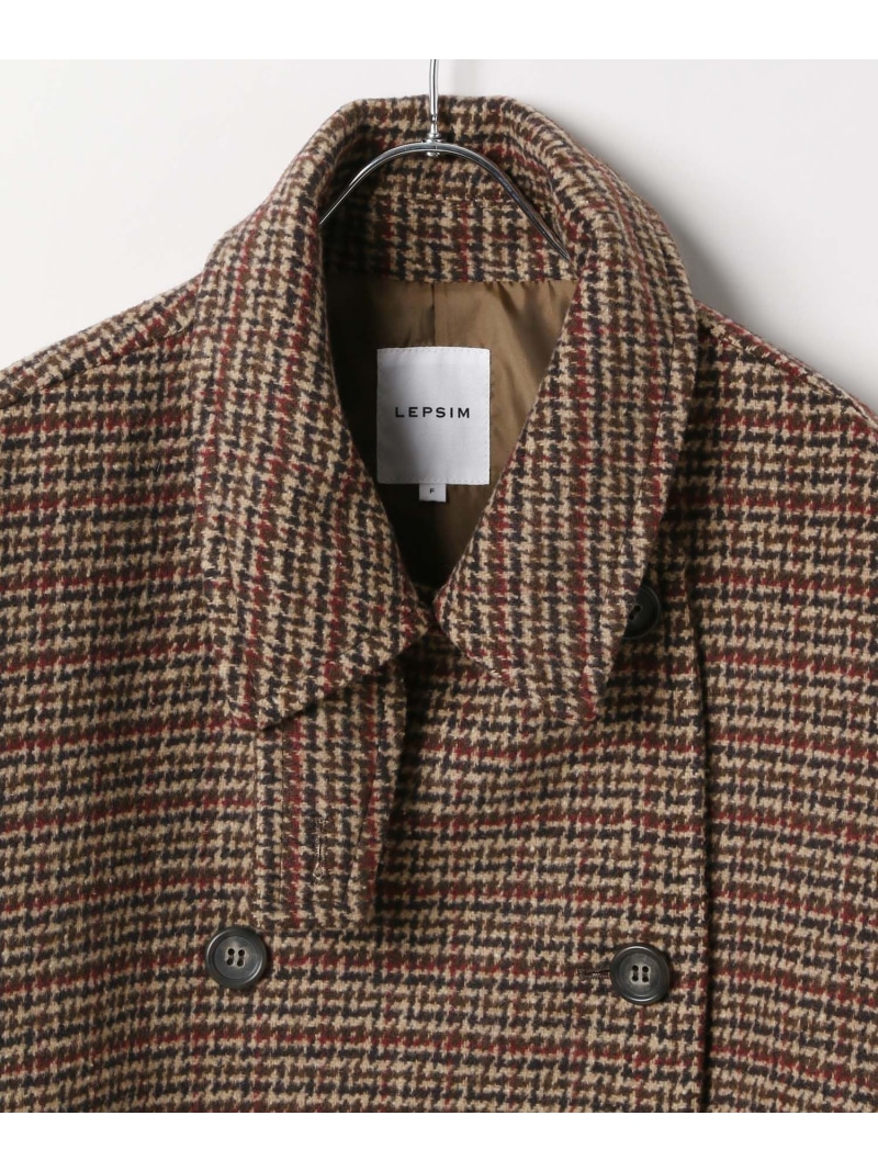 楽天市場】ウーリーダブルミドルチェックコート LEPSIM レプシィム