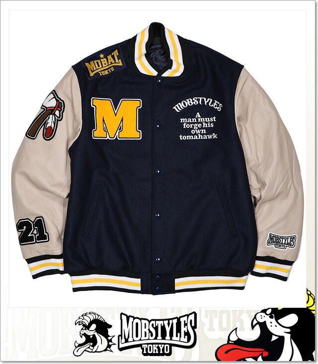 楽天市場】(モブスタイルス) MOBSTYLES TEAM STADIUM JACKET NAVY BASE