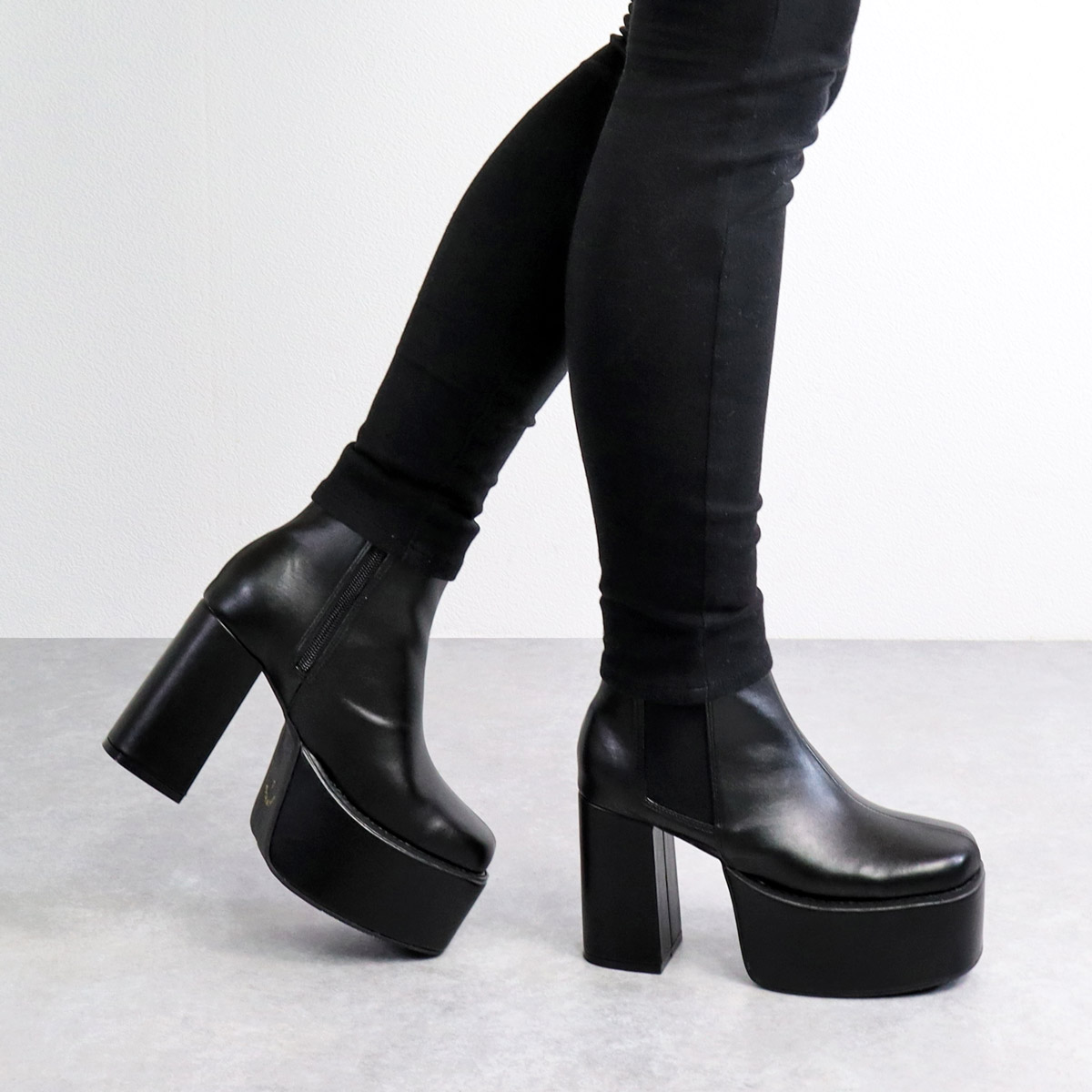 楽天市場】ブーツ レディース ショート 厚底 サイドゴア チャンキー