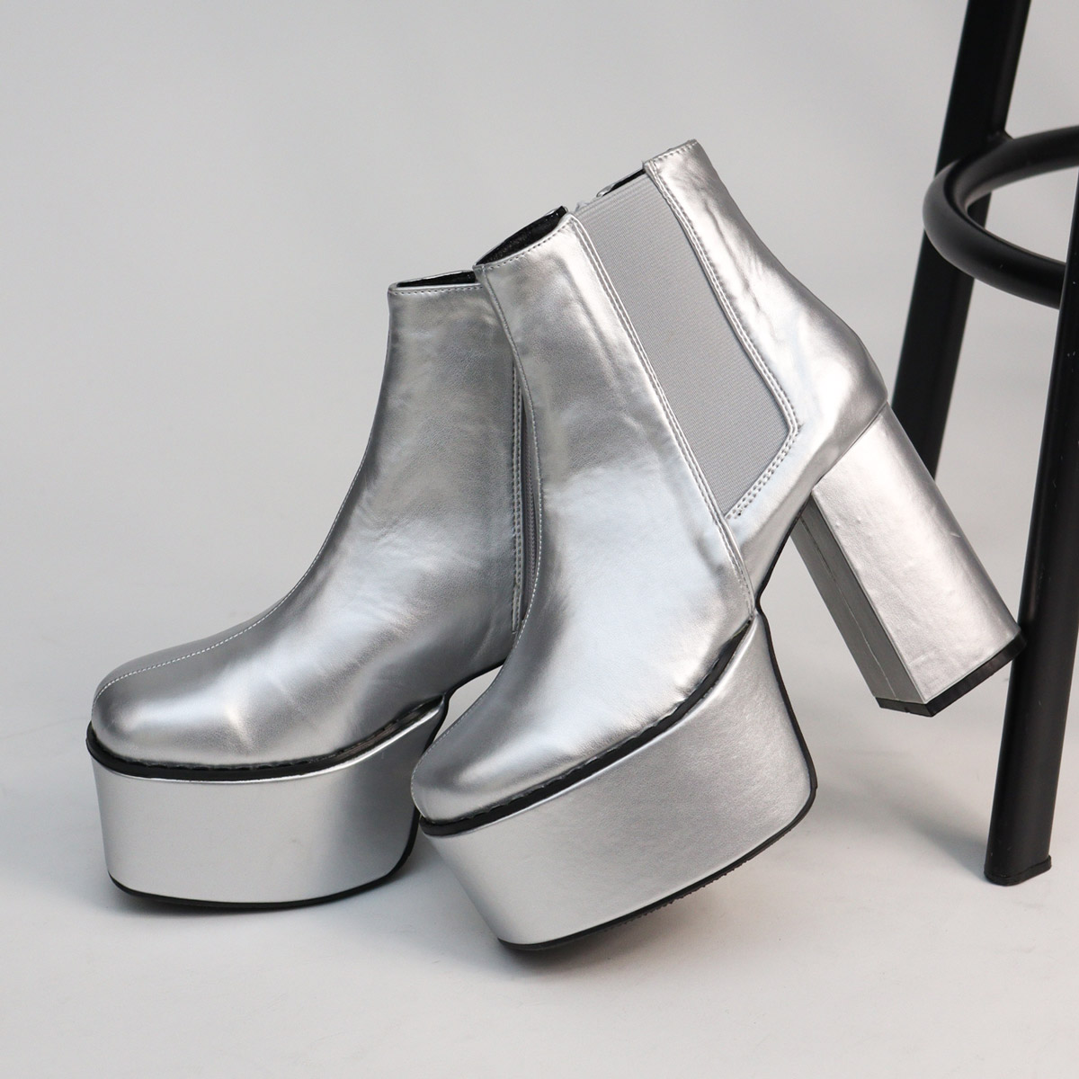 楽天市場】ブーツ レディース ショート 厚底 サイドゴア チャンキー