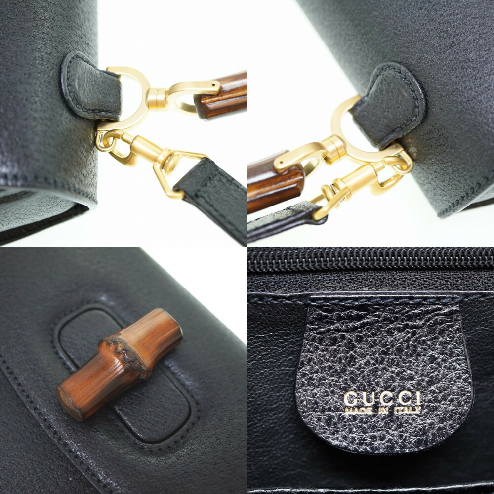 美品】GUCCI バンブー ブラック ストラップサンダル サイズ7 1/2 美品