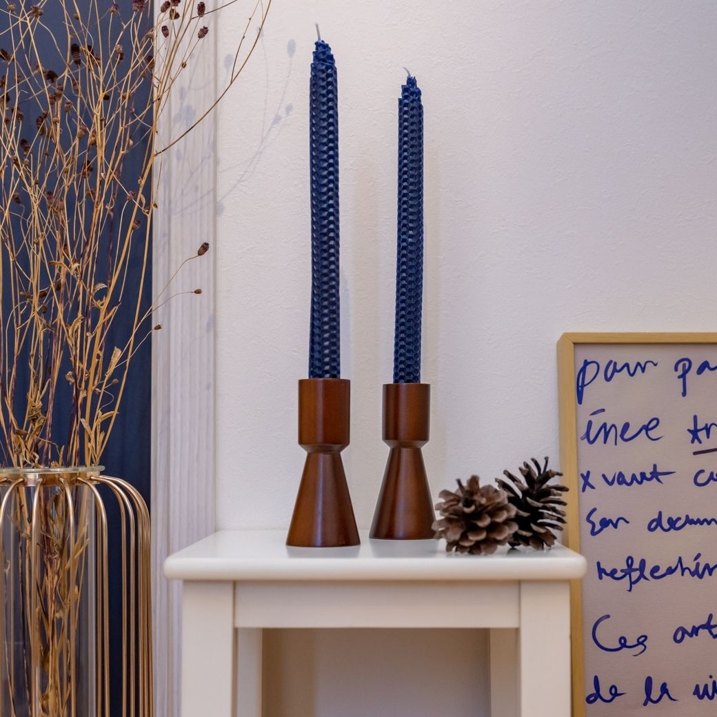 楽天市場】キャンドルホルダー 2個セット 木製 木 ウッド キャンドル