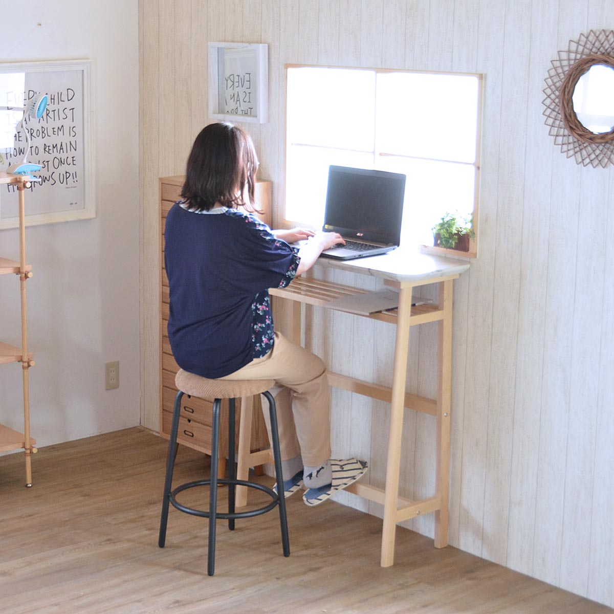 楽天市場】【2/23まで最大P10倍】カウンターテーブル 幅90 大理石調