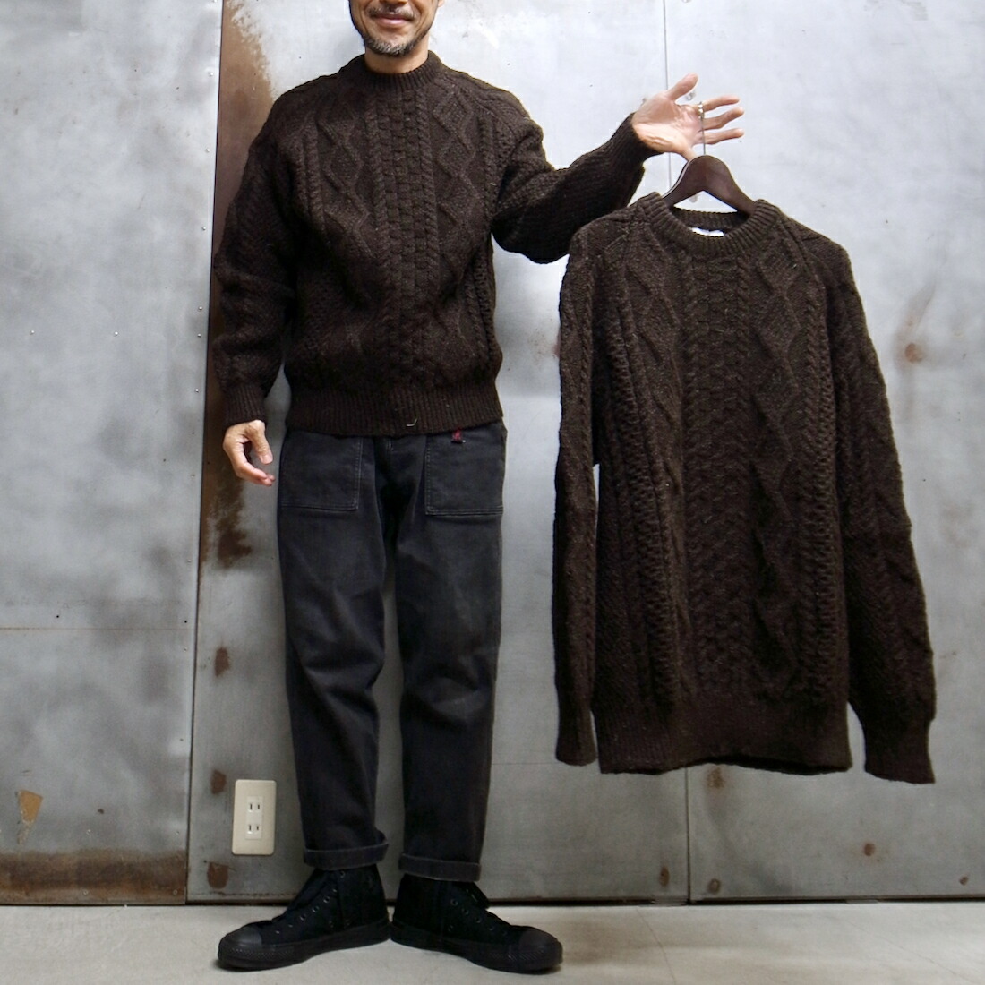 楽天市場】【 Black Sheep / ブラックシープ 】 HAND KNIT ARAN CREW