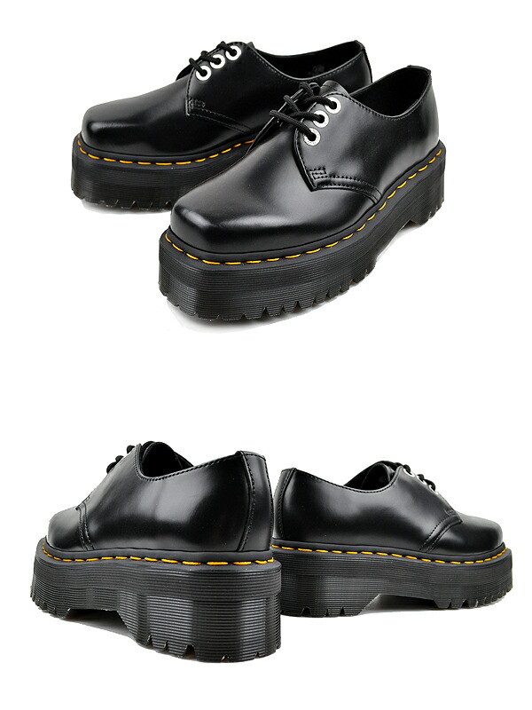 楽天市場】Dr.Martens 1461 QUAD SQUARED POLISHED SMOOTH BLACK