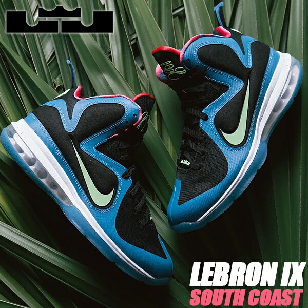 楽天市場】NIKE LEBRON IX SOUTH COAST black/lime glow-dutch blue