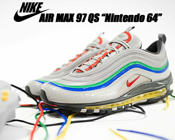 楽天市場】NIKE AIR MAX 97 QS Nintendo 64 atmosphere grey/habanero