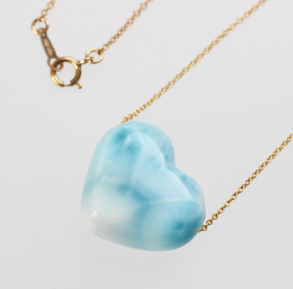 楽天市場】ラリマー 一粒 ネックレス（ハート M）14KGF 天然石