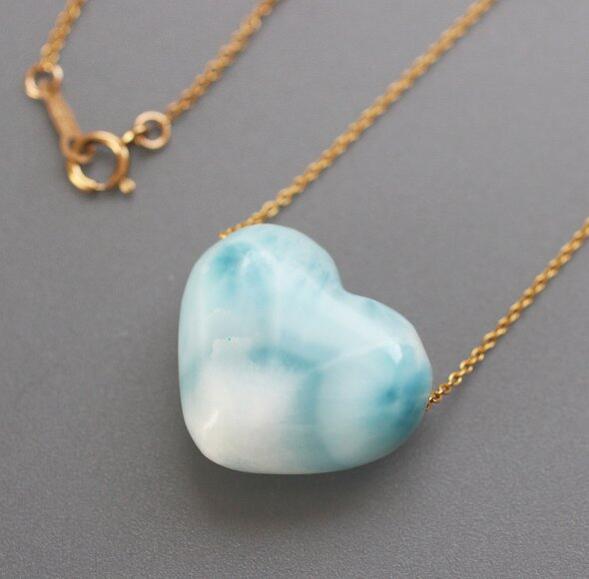 楽天市場】ラリマー 一粒 ネックレス（ハート M）14KGF 天然石