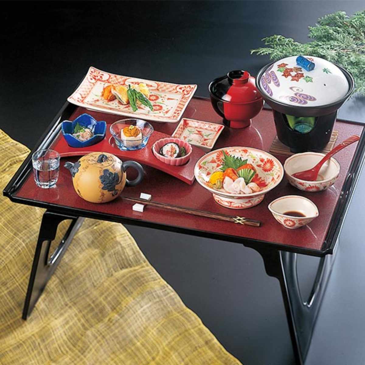 楽天市場】お膳 宗和膳 セット 片面タイプ 足付 ウルミタタキ 天黒 渕