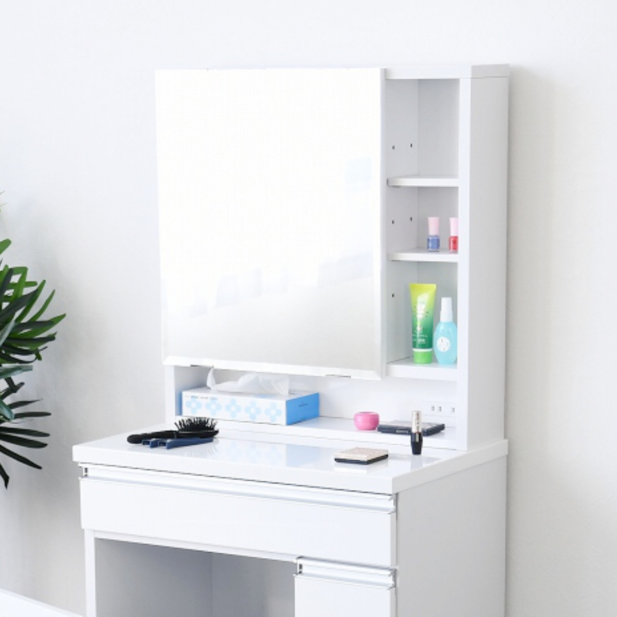 楽天市場】ドレッサー 幅65cm 鏡台 一面鏡 ローズ （ スツール付き