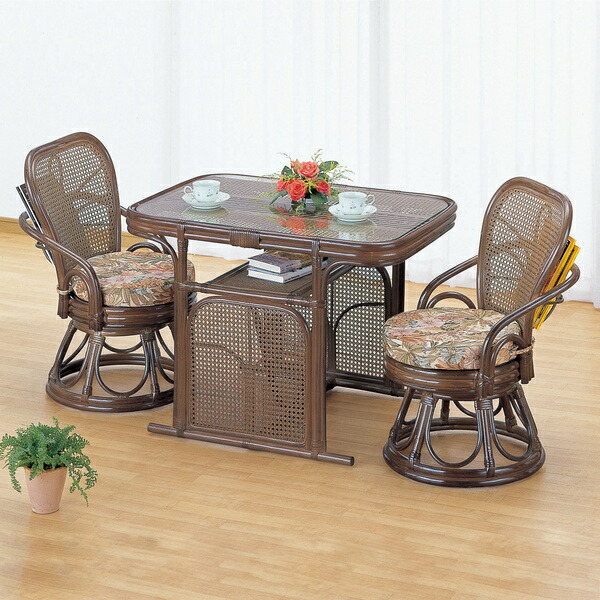 楽天市場】籐 ラウンドチェア・テーブル ダイニング 3点セット （ 送料