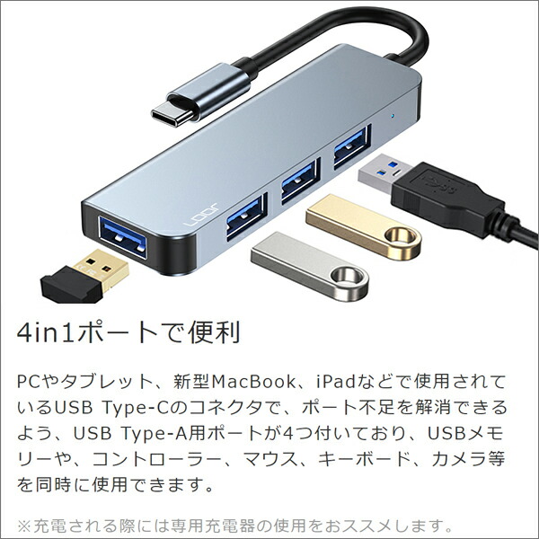 楽天市場】LOOF USB Type-C 4in1 ハブ TypeC コネクタ タイプC USBハブ