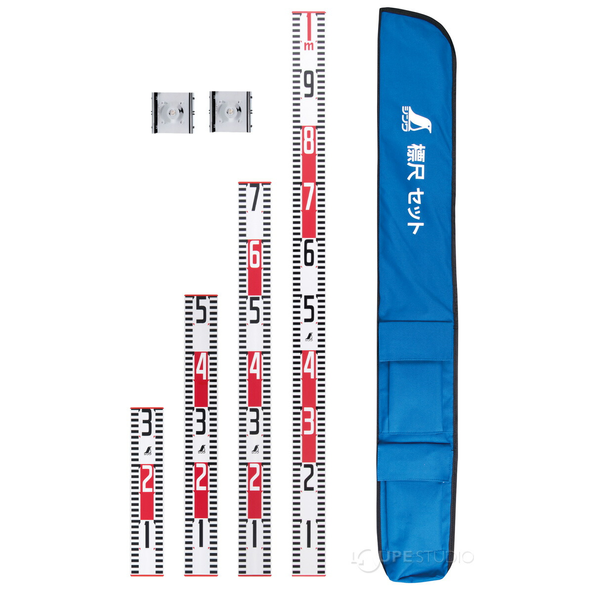 楽天市場】標尺 アルミ製 30cm～1m 巾60mm 4点セット クロス金具付