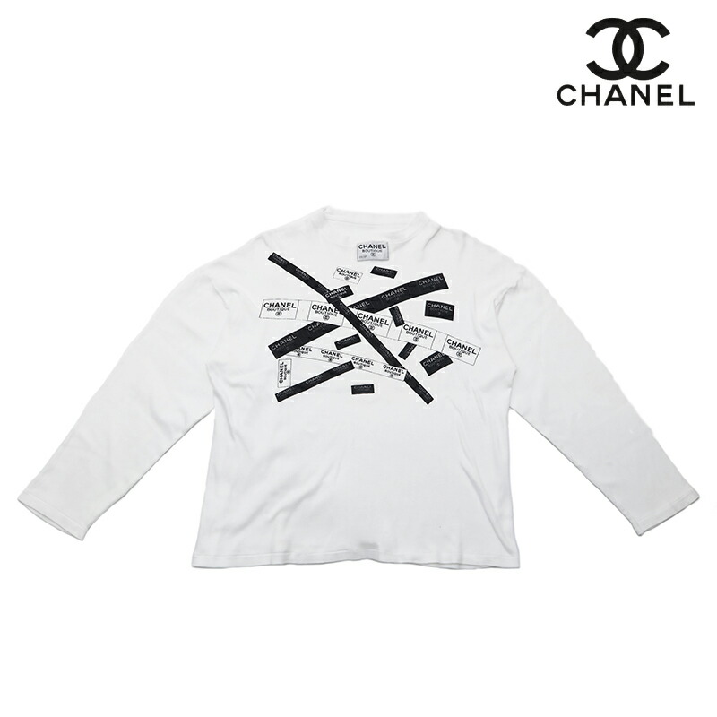 楽天市場】シャネル CHANEL ロゴテープ プリント 長袖Tシャツ