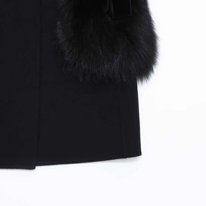 楽天市場】フェンディ FENDI ファー ケープ コート ブラック P16530