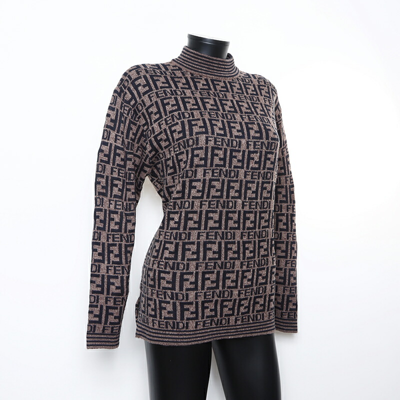 楽天市場】フェンディ FENDI ズッカ柄 セーター モックネック ニット