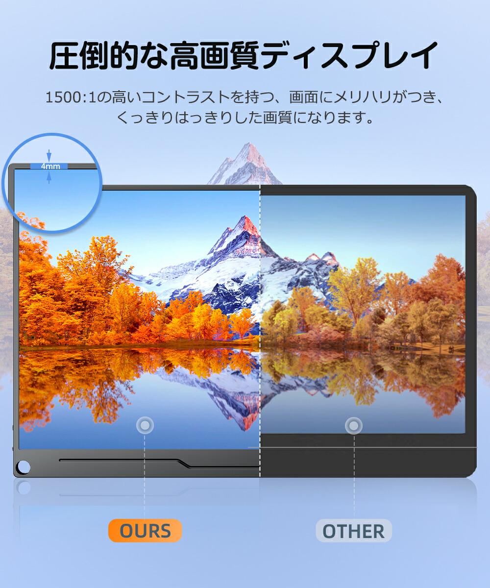 楽天市場】＼2K／モバイルモニター 14インチ 2K WQHD 100%sRGB 高画質