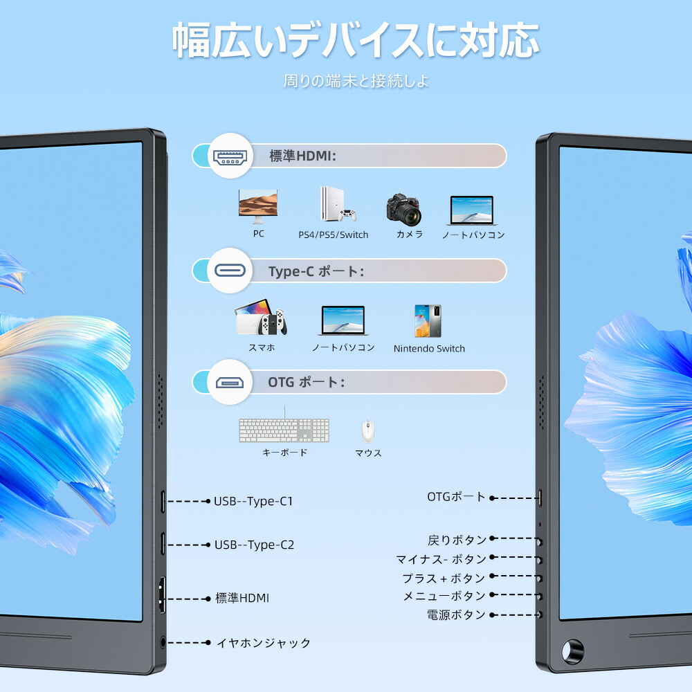 楽天市場】【7点セット】モバイルモニター 15.6インチ 1080PフルHD