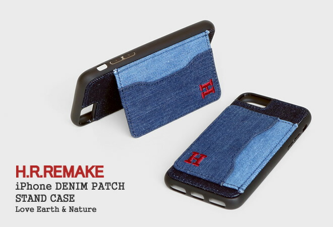 楽天市場】HRリメイク/H.R.REMAKE iPhoneデニムパッチスタンドケース