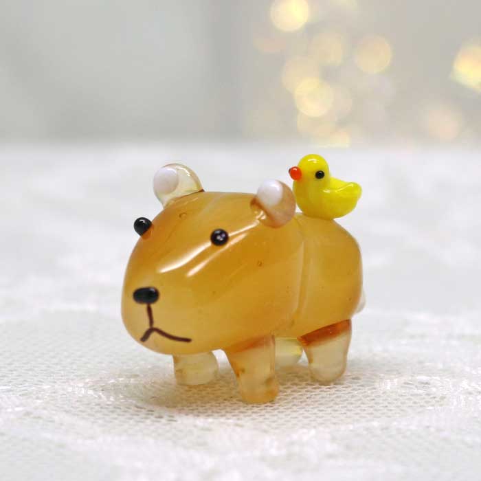 楽天市場】ガラス細工 カピバラとヒヨコ かぴばら カピバラ ヒヨコ