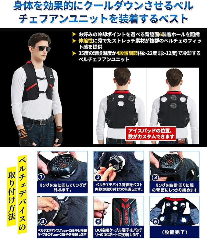 楽天市場】[elemai] ペルチェベスト 冷却ブレート付き【2025夏新登場
