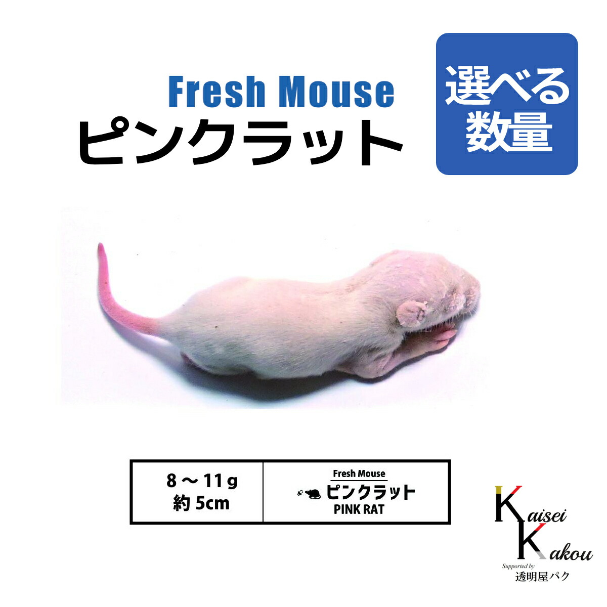 楽天市場】「ピンクラット 選べる数量 Biokimia 」 約5cm 8〜11g 冷凍