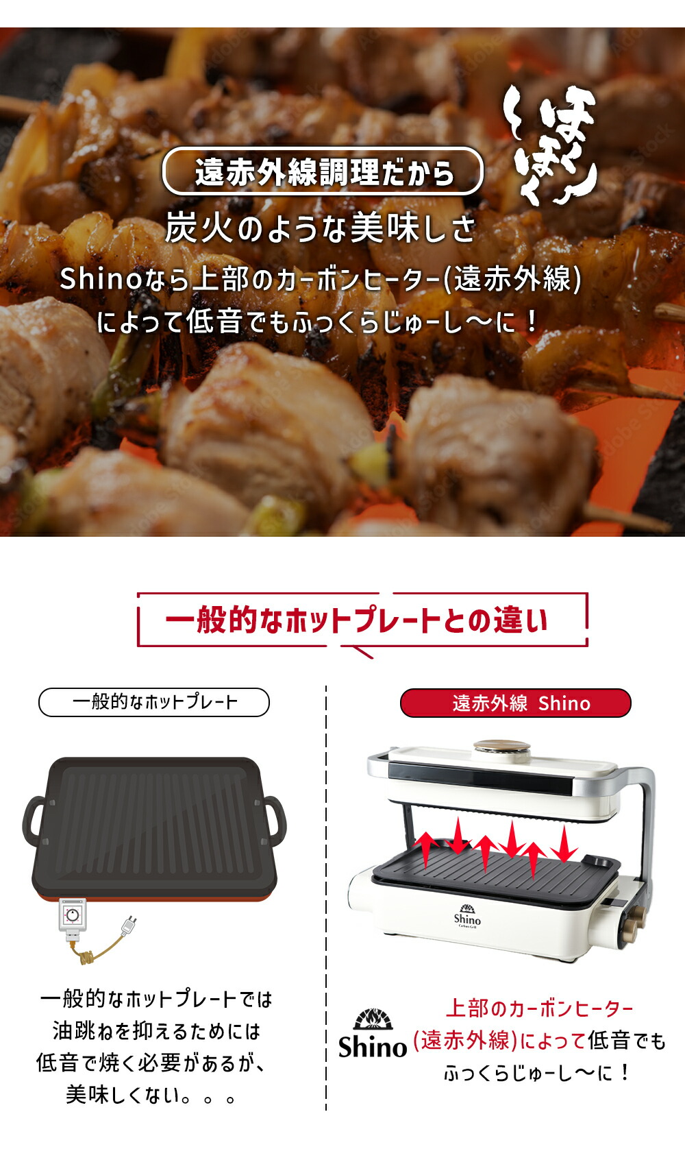 楽天市場】無煙ロースターSHINO(本体 + 焼肉プレート＋深型プレート