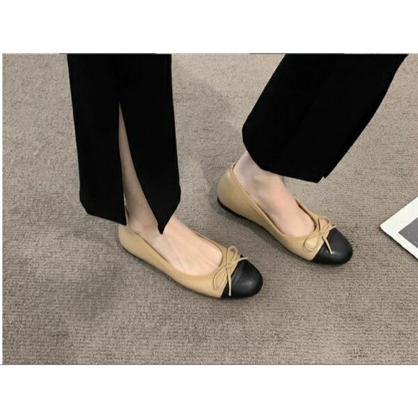 楽天市場】コンビフラットシューズ ぺたんこシューズ バレエシューズ