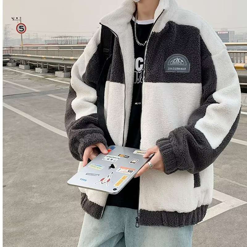 楽天市場】ボアブルゾン メンズ ボアコート M-5XL 切り替え ジップ