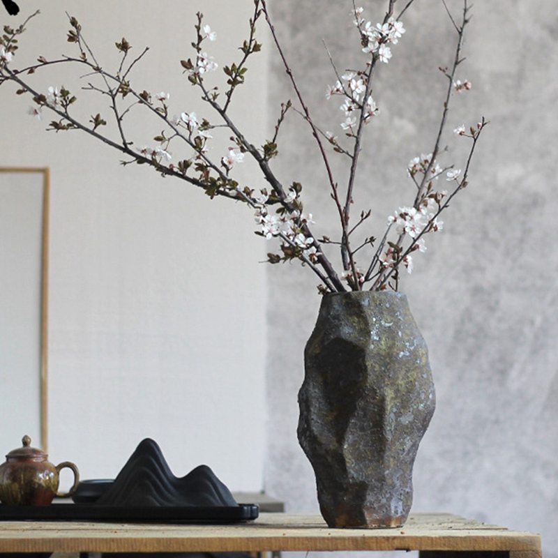 楽天市場】花器 石感 不規則 花瓶 花びん 小さい 古典 ナチュラル 自然