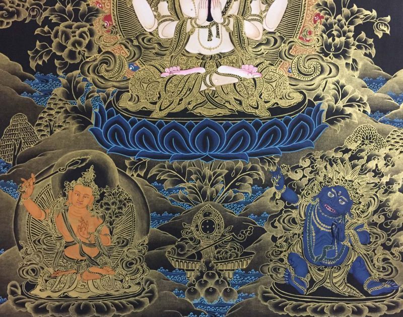 楽天市場】◇六字咒観音菩薩タンカ／仏画／チベット-A2 : PEMA NIMA