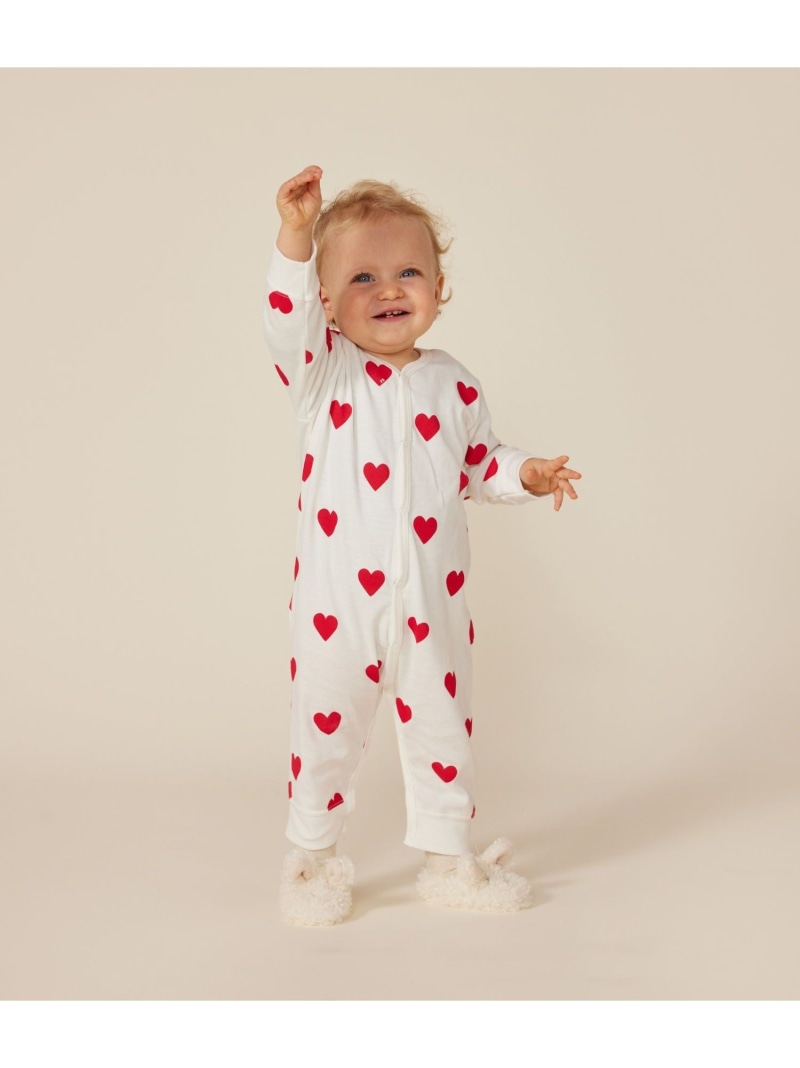 楽天市場】ハートプリント足なしロンパース PETIT BATEAU プチバトー