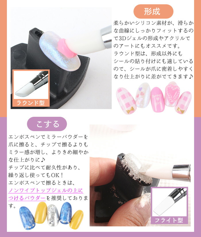 楽天市場】ネイルブラシ[37]エンボスペン 5本セット ジェルブラシ