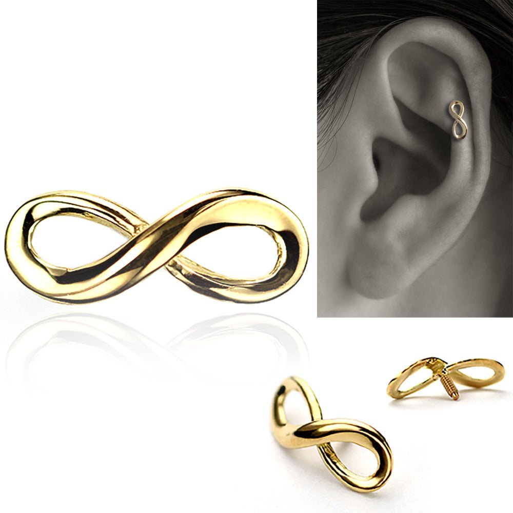 楽天市場】K18/PT インフィニティ ボディピアス │ 16G/14G イエロー