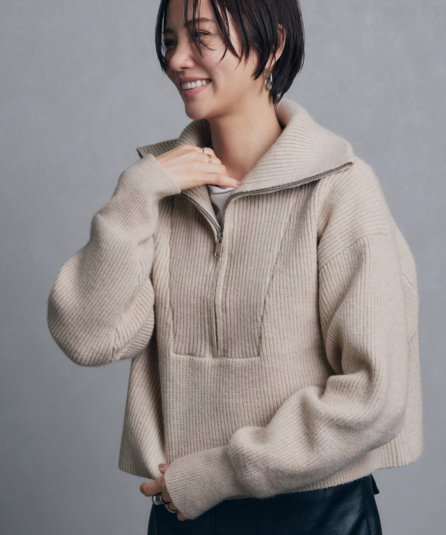 楽天市場】[RASW]ハーフジップクロップドニット ☆ RASW ニット ハーフ