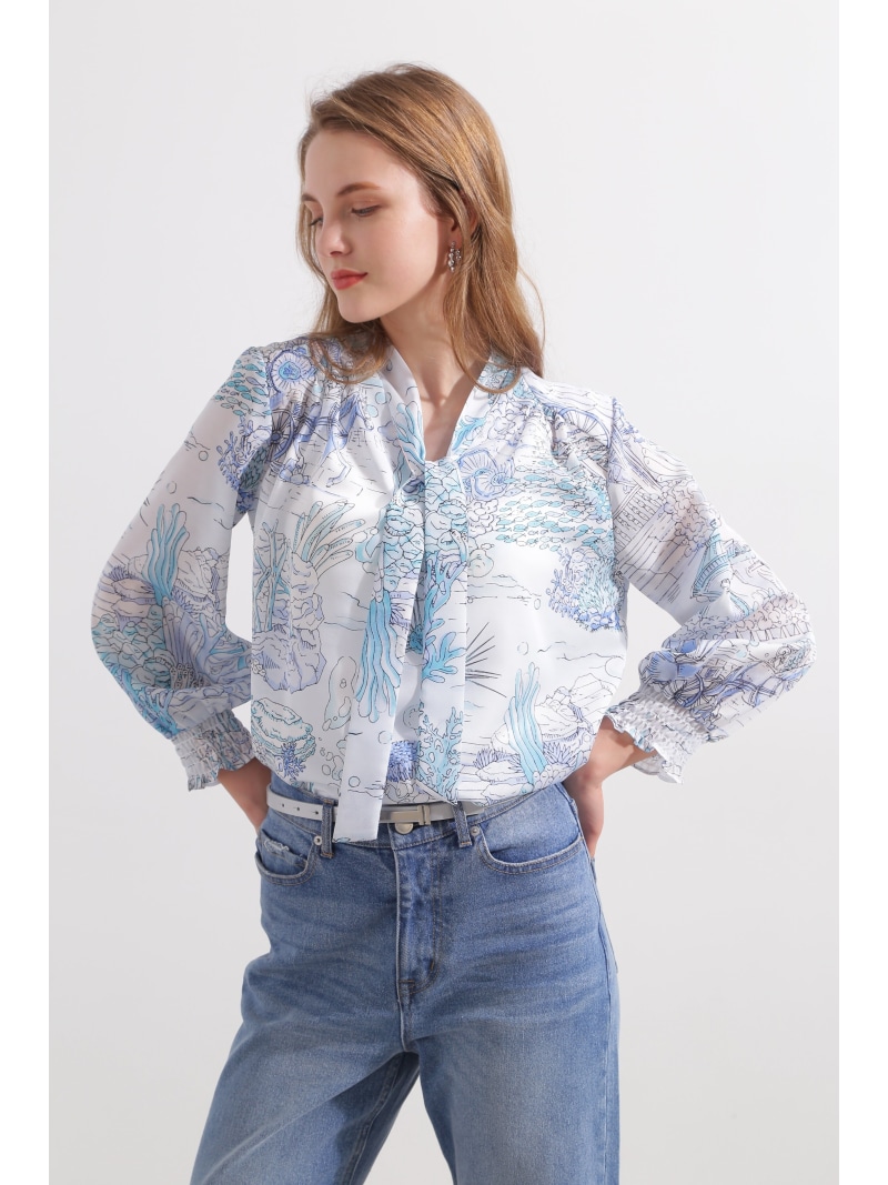 楽天市場】【SALE／50%OFF】◇ノーティカルプリントブラウス