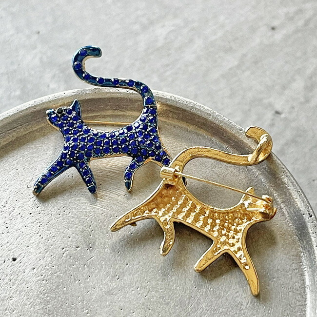 サインなしクリスタルラインストーン 子猫 ブローチピン 楽天市場