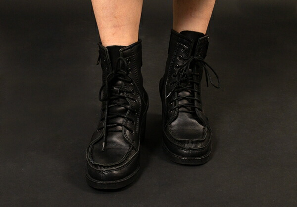 楽天市場】【中古】 ズッカzucca レザーサイドジップレースアップ