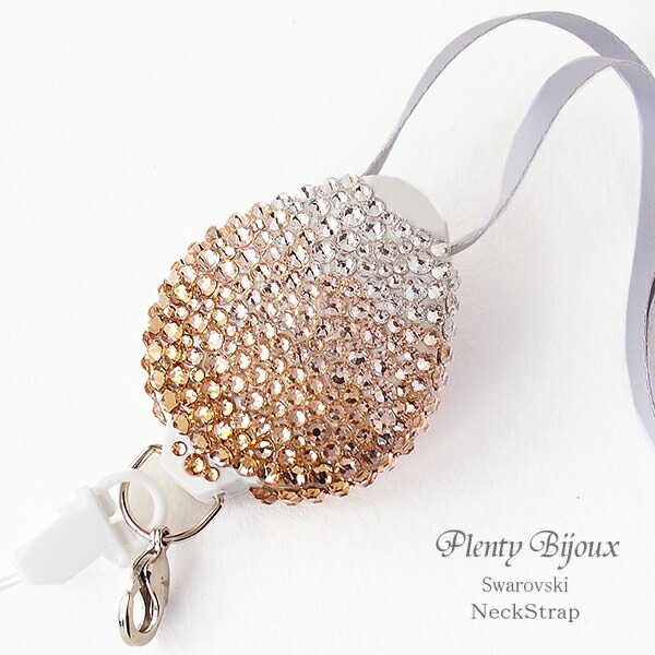 楽天市場】ネックストラップ スワロフスキーデコ リール式 おしゃれ