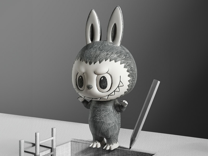 楽天市場】MEGA LABUBU 400% Sketch : POP MART JAPAN 楽天市場店