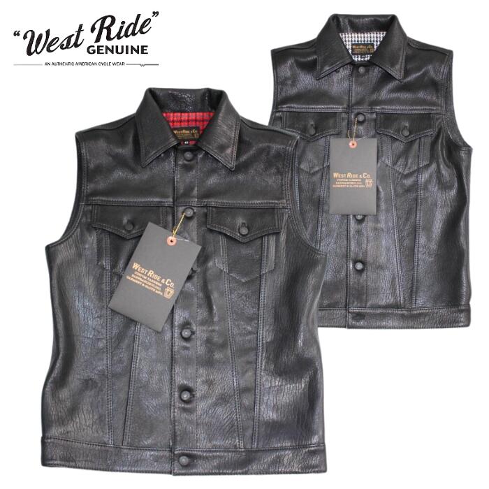 楽天市場】WEST RIDE ウエストライド DEAN BKG1 レザーベスト メンズ