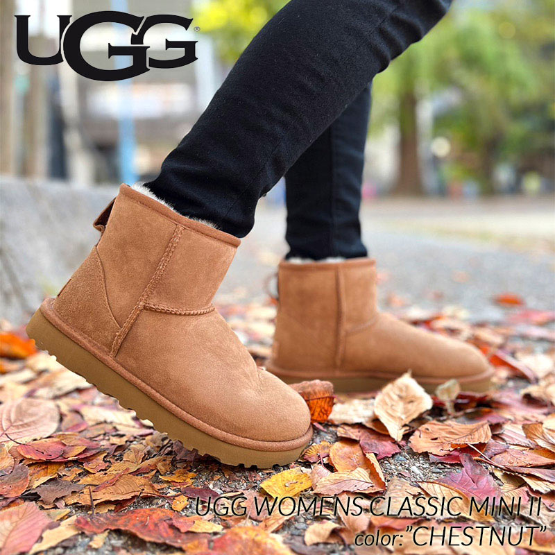 UGG ブラウン ムートンブーツ ファー付き 24 UGG ブラウン 厚底