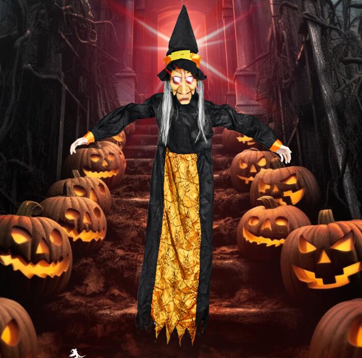 楽天市場】ハロウィン 飾り 巫女 魔女 人形 おもちゃ 光る 吊り下げ式
